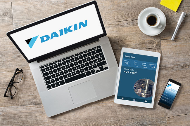 Daikin Shear Rate App on tablet and smartphone